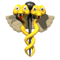 Serpent avec symbole de la santé